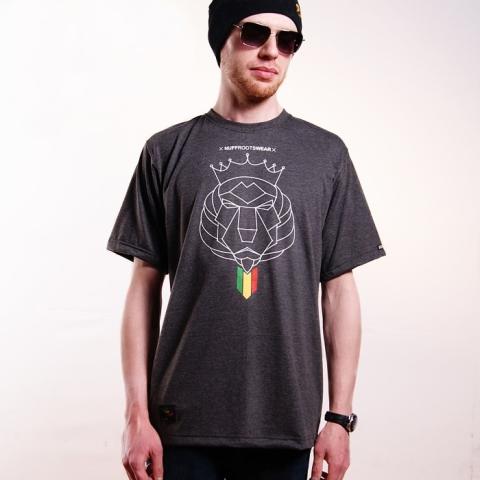 Tshirt Nuff Lion Roots Wear 01213 - graphite melange