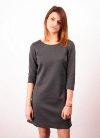 Ewa Lu classic jersey graphite dress trapezoidal