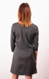 Ewa Lu classic jersey graphite dress trapezoidal