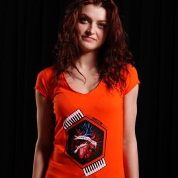 Top damski - Nuff Wear Heart tshirt 01713 - neon orange