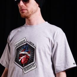 Tshirt męski - Nuff Wear heart 01713 - gray