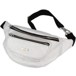 Nuff Sparkle womens fanny pack - white silver