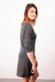 Ewa Lu classic jersey graphite dress trapezoidal